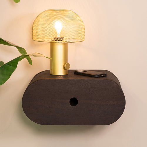 LABEL51 Nachtkastje Rise - Donkerbruin Hout - 45x30x20cm