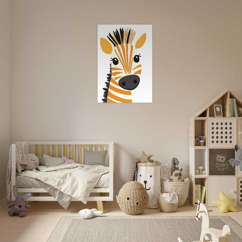 Artfulprints  Vrolijke zebra   poster 50x70 cm - vtwonen shop