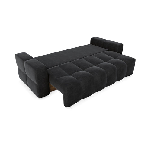 Sia Home - Rechte slaapbanken GABRIEL - Fluweel - Donker antraciet - 247cm - vtwonen shop