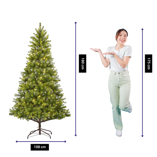 Black Box Trees Nagoya Kunstkerstboom met Verlichting - Kunst Kerstboom H180 x Ø108 cm - Groen