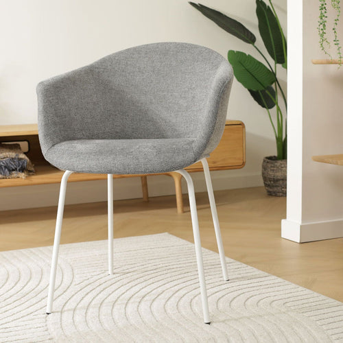 Nolon Nora-Otis Eetkamerstoel Donkergrijs - met Armleuning - Wit - vtwonen shop