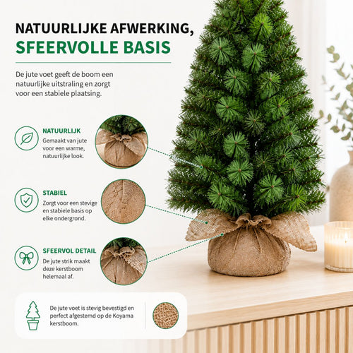 Black Box Trees Koyama Kerstboom Groen 98 Tips - Kunstboom voor Kleine Ruimtes - Kerstversiering met Groene PVC-Naalden - Compact en Realistisch Model
