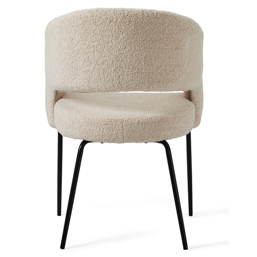 Furnhouse eetkamerstoelen armleuning Natalie - Beige - Stof (Bouclé) - Set van 4