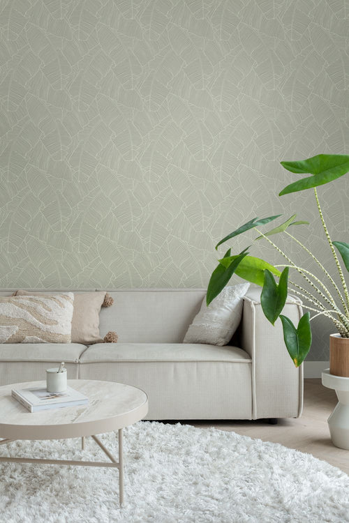 ESTAhome behang bladeren mintgroen - 53 cm x 10.05 m - 130934