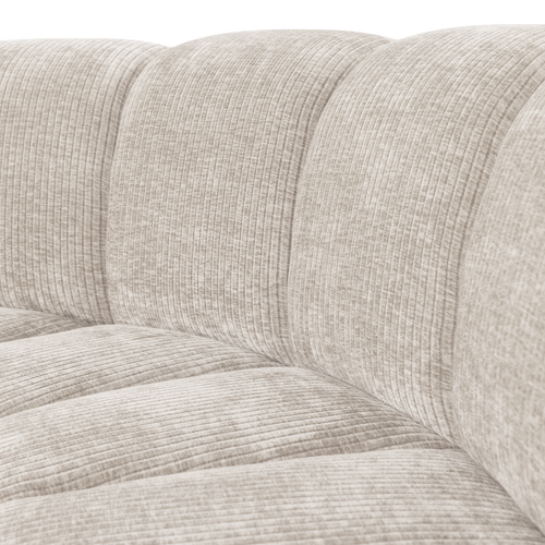 WOOOD eetbank halfronde hoek rugleuning Mojo - Rib - Ecru - 83x152x74