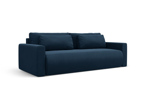 Cosmopolitan Design Slaapbank met opbergdoos Belfast 3-zits, flueel koningsblauw - 105x238x84cm