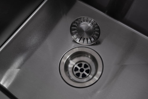 LOMAZOO spoelbak Onyx - RVS - antraciet/gun metal - 50 x 40 cm