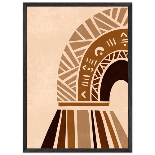 Artfulprints Poster met Lijst Boho – Ethnic sunrise   - 50x70 cm - Bruin