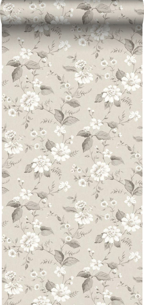Borastapeter behang bloemen beige - 53 cm x 10.05 m - 660232 - vtwonen shop