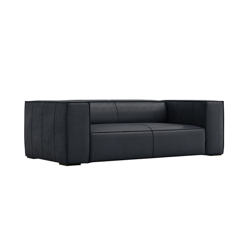 Cosmopolitan Design - Bank Turin 2-zits, echt leer blauw - 100x212x68cm