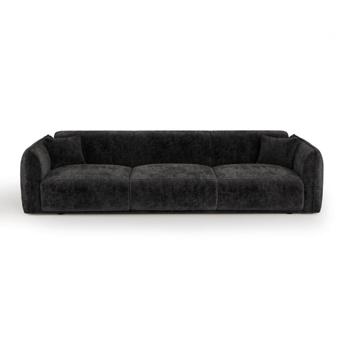 Premium Interiors - Bank LUSH - fluweel met motieven zwart 235cm