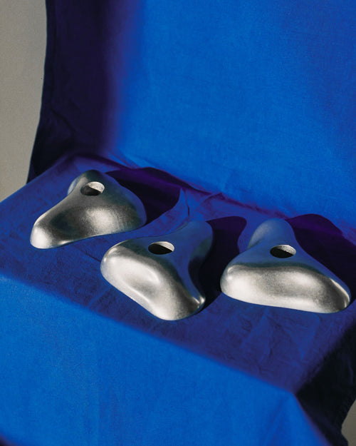 noo.ma MIS kaarsenhouder gepolijst aluminium, 10,6 x 10,6 x 2,5 cm