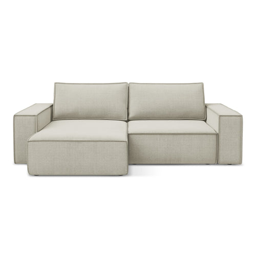 LaMiaSofa hoekbank links Livorno - textuurstof - lichtbeige - 257x148x82