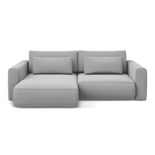 LaMiaSofa hoekbank links Perugia - velours - grijs - 240x149x82