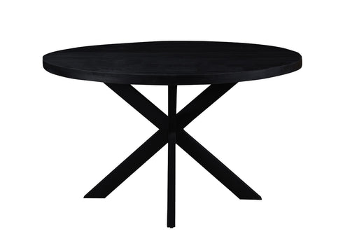 Livingfurn eetkamertafel mangohout - 120cm - zwart