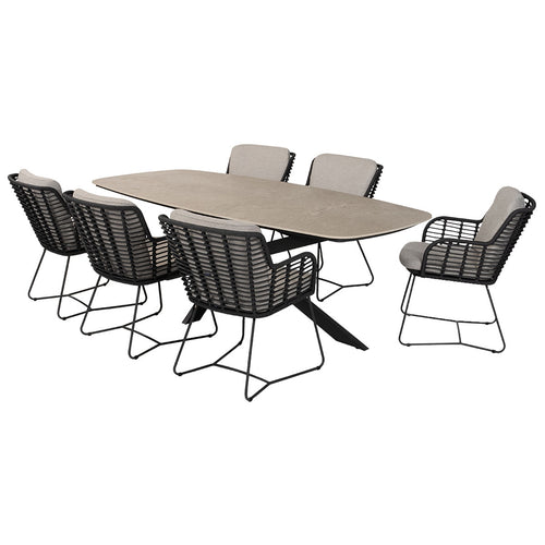 4 Seasons tuinset Fabrice - tuintafel Prado 240x105x75 cm 7-delig - vtwonen shop