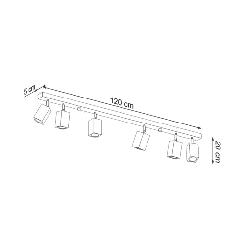 Sollux Lighting Plafondlamp KEKE 6 eik - 120x5x20cm
