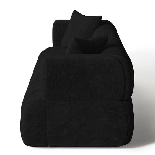 Sia Home - Rechte bank ROSS - Fluweel - Zwart - 225cm