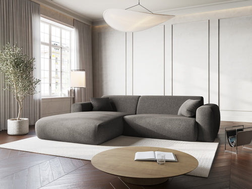 Cosmopolitan Design linker hoekbank Nolio 4-zits, chenille, grijs - 170x235x72cm