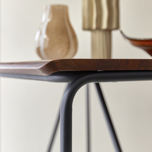 Tikamoon Hoge tafel van massief palissander en metaal voor 4 personen - Bruin - vtwonen shop