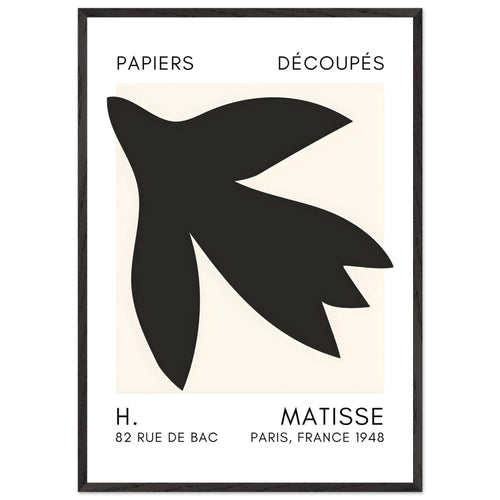Artfulprints Poster met Lijst Matisse – Shapes in the air black   - 70x100 cm - Zwart