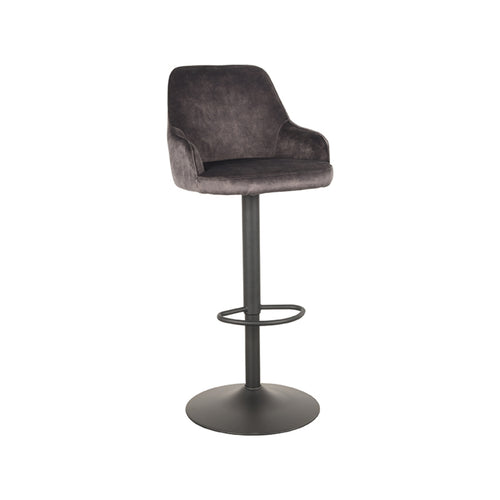 LABEL51 Barkruk Fender - Antraciet Velours - Zithoogte 64–84cm
