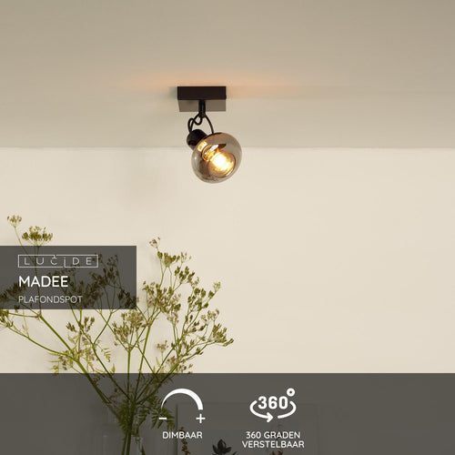 Lucide plafondspot MADEE - 1xE14 - Zwart - vtwonen shop