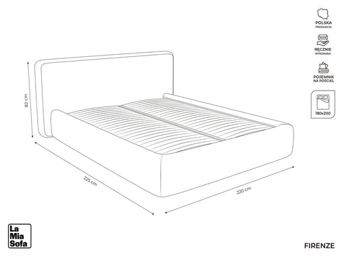 LaMiaSofa Bed met opbergruimte Firenze - velours - lavendel - 220x225x82