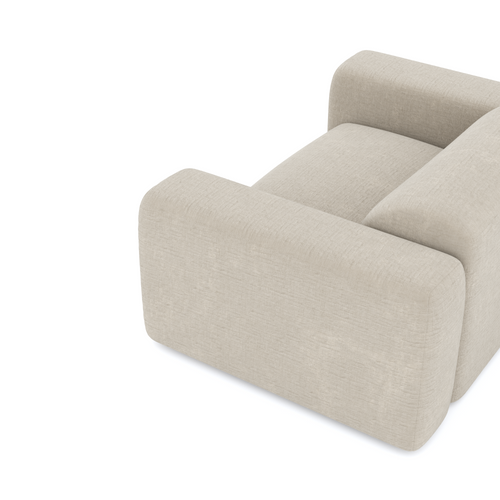 Sia Home - Fauteuil MYRA - getextureerd fluweel beige 130cm