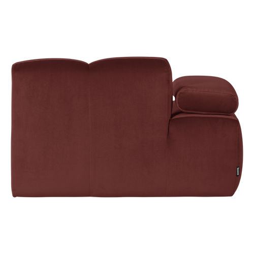 WOOOD 1-zits bank arm links Mojo - Velvet - Kastanjebruin - 74x124x97