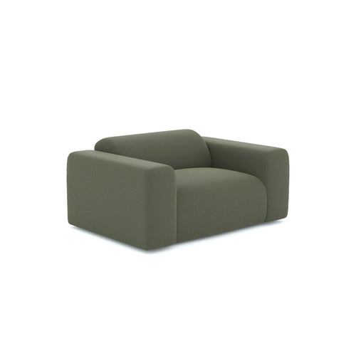 Sia Home - Fauteuil MYRA - kruisweefsel olijfgroen 130cm