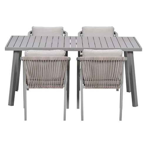 Garden Impressions Tuinset Milou 5-delig - tuintafel 160x90 cm taupe