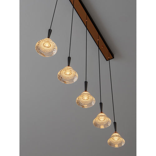 Nova Luce PALUZ Hanglamp voor aan het plafond, roségoud, matzwart, Triac dimbare LED 30W 1558lm 3000K