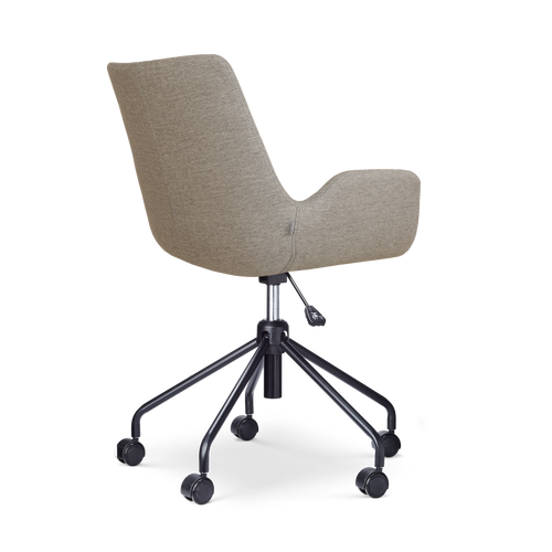 Nolon Nout-Eef Bureaustoel Warm Grijs - Armleuning - Zwart Onderstel - vtwonen shop