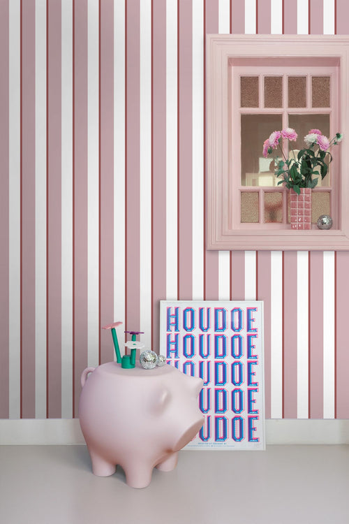 ESTAhome behang strepen mauve paars en wit - 50 x 900 cm - 131908