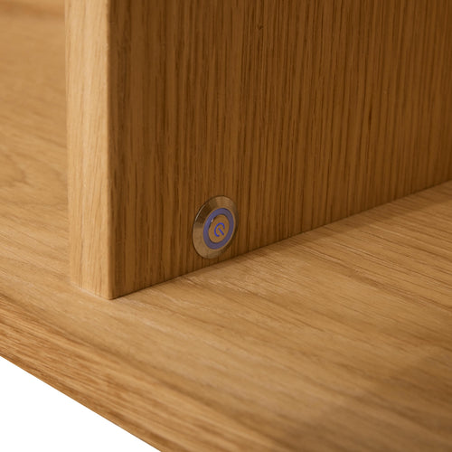 Furnhouse 3-deurs wandkast Nyborg - Natuurlijk eikenhout - MDF, Eikenfineer, Glas - 34x180x60