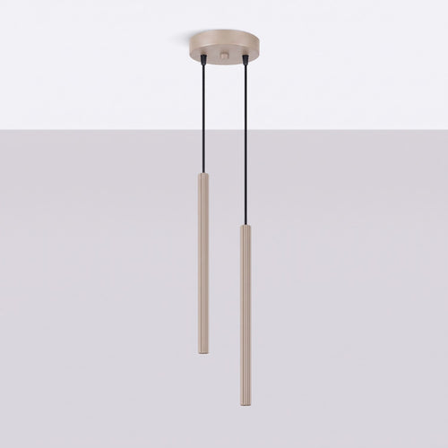 Sollux Lighting Hanglamp ARCHE 2P taupe - 15x15x118cm