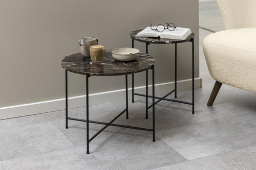 Rebellenclub Bijzettafel Kosta - Ø42 cm - Bruin