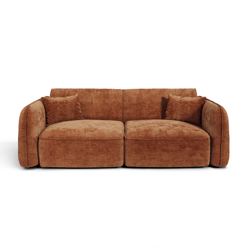 Premium Interiors - Bank LOMI - gewaafd fluweel terracotta 150cm