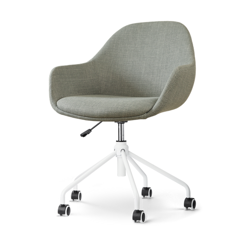 Nolon Nout-Mae Bureaustoel Saliegroen - Armleuning - Wit Onderstel