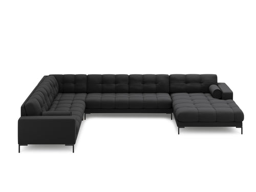 Cosmopolitan Design Panoramische hoekbank links Bali 7-zits, structurele stof, donkergrijs - 256x327x75cm