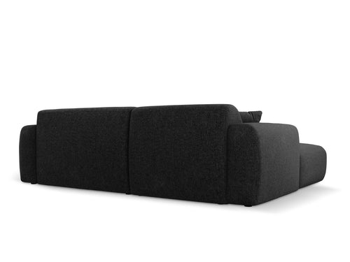 Cosmopolitan Design rechter hoekbank Nolio 4-zits, chenille, zwart - 170x235x72cm