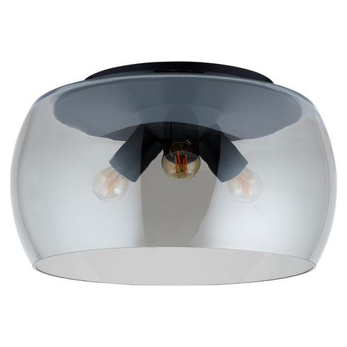 Lighto | Moderne plafonnière zwart met rookglas 3-lichts | Avalon - vtwonen shop