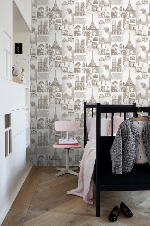 ESTAhome behang Parijs beige - 53 cm x 10.05 m - 138149