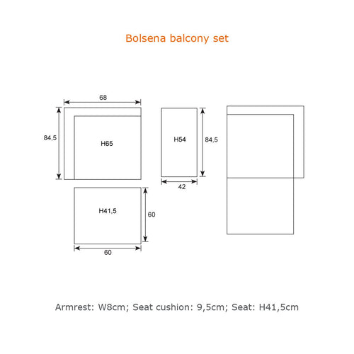Bolsena balkonset - 5-delig - arctic grey - reflex black - vtwonen shop
