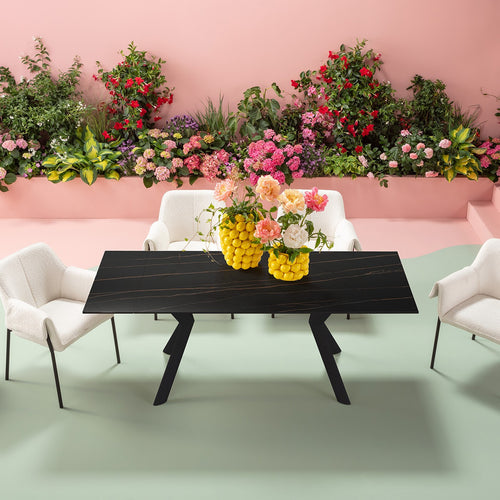 Kare Design Uitschuifbare Eettafel Xenia 200x80cm zwart