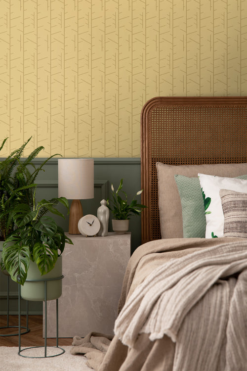 Borastapeter behang grafisch motief geel - 53 cm x 10.05 m - 660756 - vtwonen shop