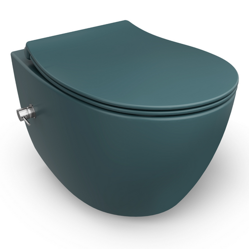 Isvea Wc Toilet Badkamer Hangend Bidet Petrol Groen Inclusief Softclose Toiletbril - vtwonen shop