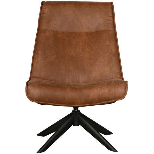 WOOOD draaibare fauteuil Skyler - Kunstleer - Cognac - 94x67x85 - vtwonen shop