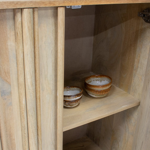 Giga Meubel Dressoir Nika - Mangohout - Naturel - 80x40x91cm - vtwonen shop